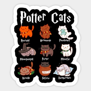 Potter Cats t-shirt Funny Gifts For Cat Lovers Sticker